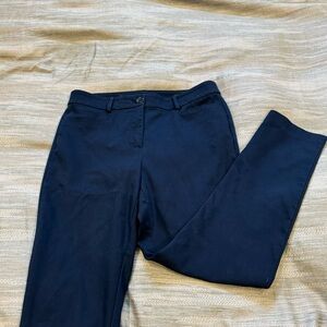 Navy blue curvy skinny dress pants from Loft
